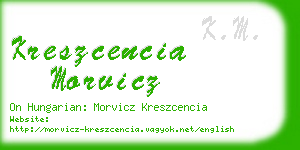 kreszcencia morvicz business card